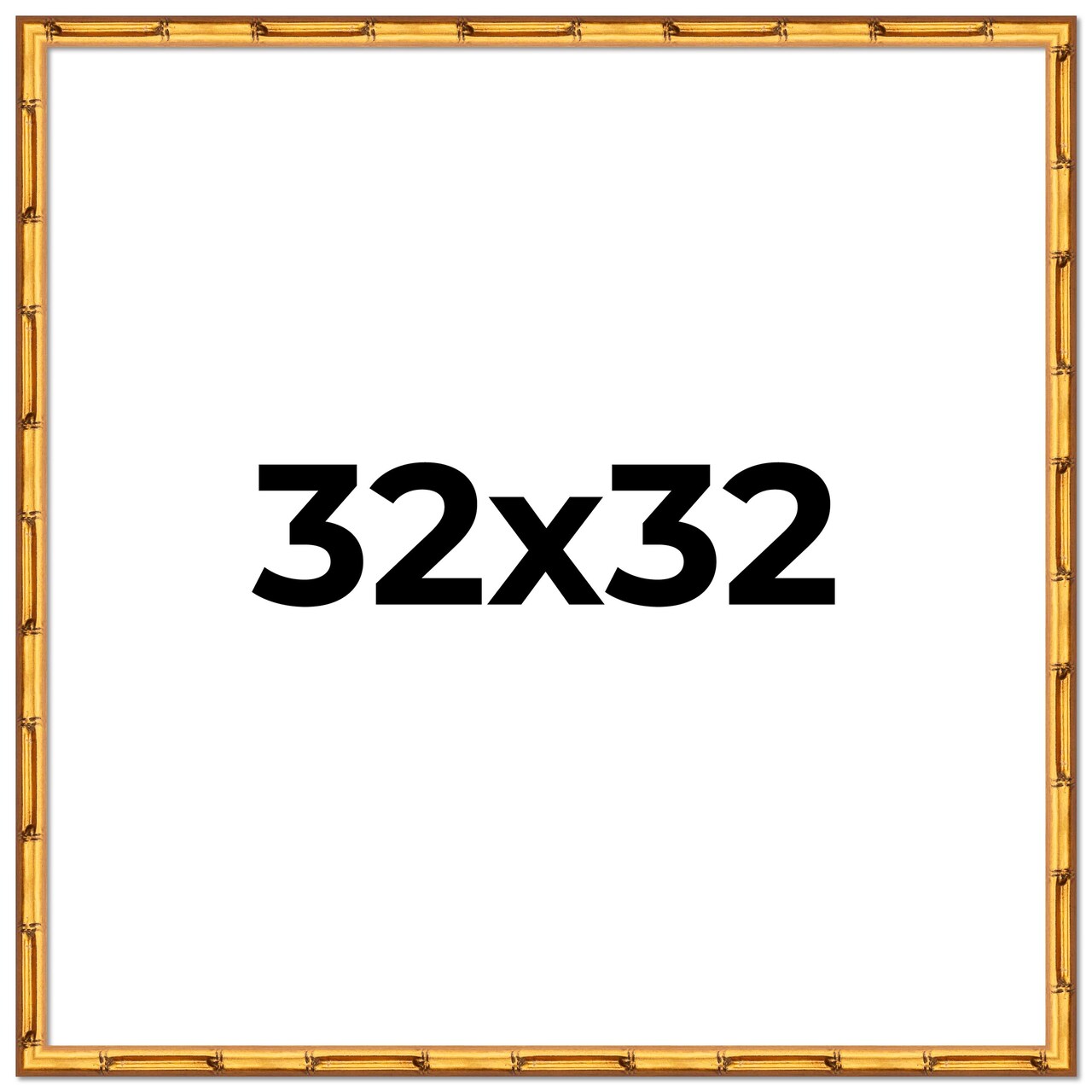 32x32 Bamboo Picture Frame with UV-Resistant Acrylic & Acid Free Backing, Available in 4 Finishes - Brown, Black, Gold, and Natural